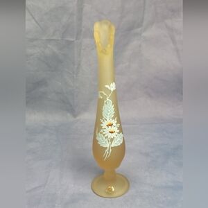Vintage Westmorland Authentic 10 inch Skinny Vase with Floral Pattern, bud vase